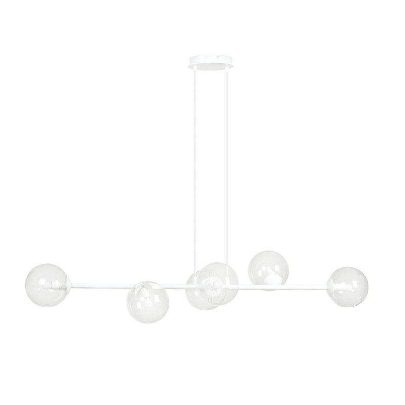 Colbert 6 - Light Kitchen Island Pendant, Transparent, White