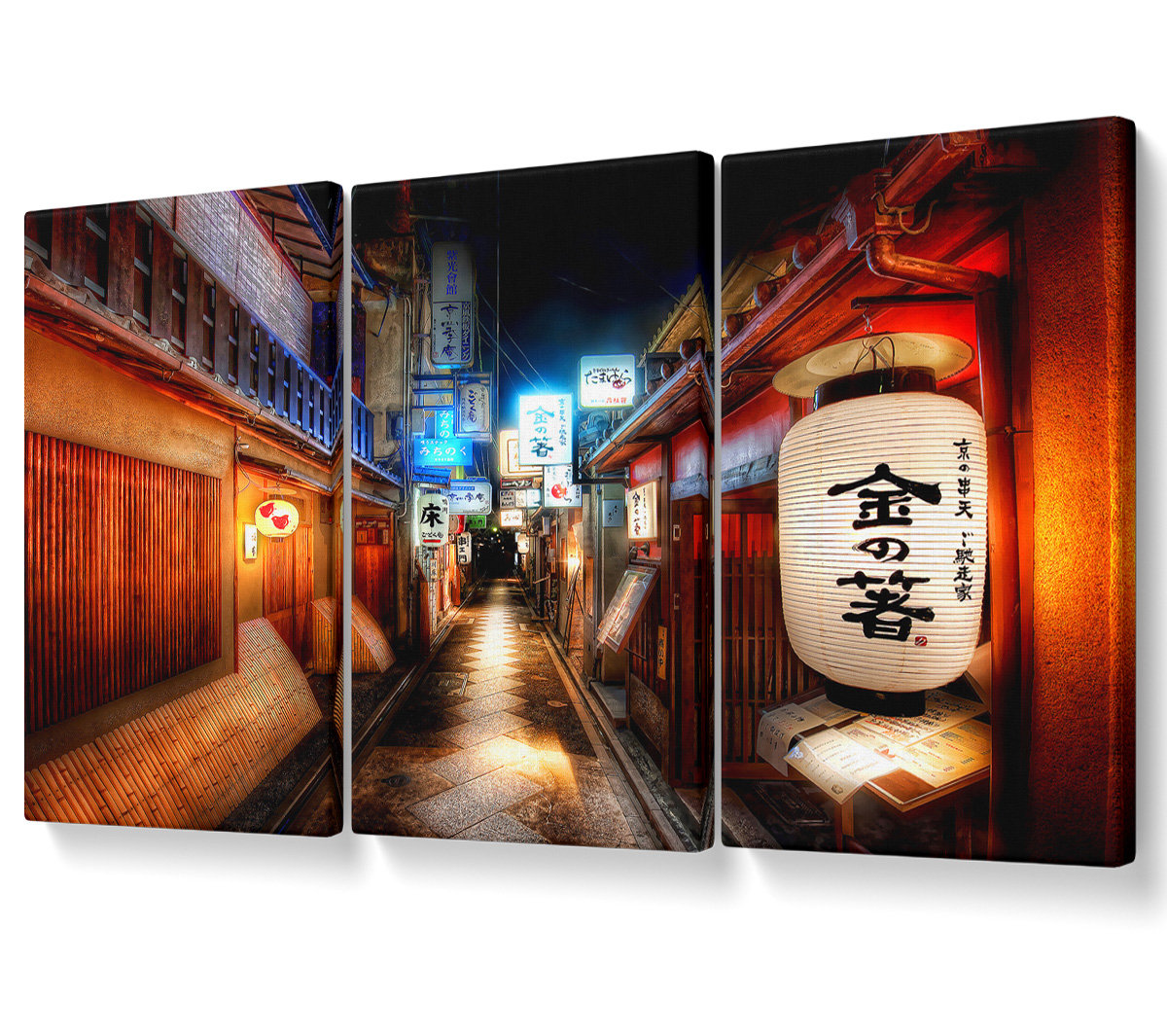 Ebern Designs Chinatown Streets - 3 Piece Wrapped Canvas Graphic Art ...