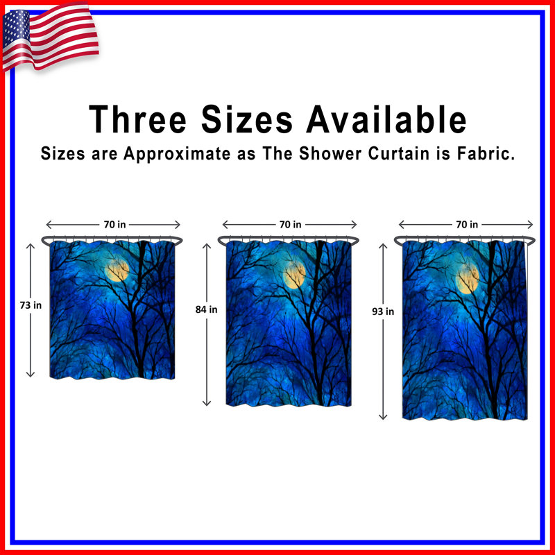 Rideau de douche Moonlit Trees, 70in W x 72in H
