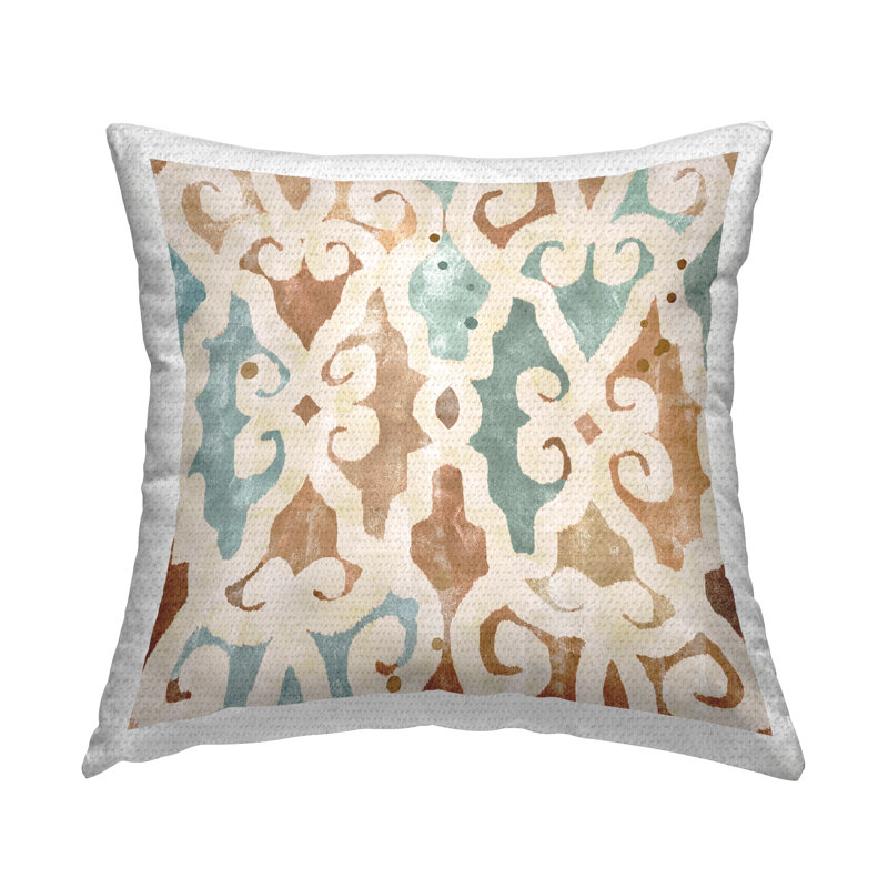 Coussin d'extérieur imprimé à motif de tons de terre par Flora Kouta