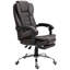 Fauteuil de direction ergonomique à haut dossier, fauteuil d'ordinateur en cuir PU avec repose-pieds rétractable, soutien lombaire, appui-tête et accoudoirs rembourrés, café-1454764383