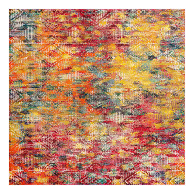 Abstract Yellow/Red/Blue Area Rug