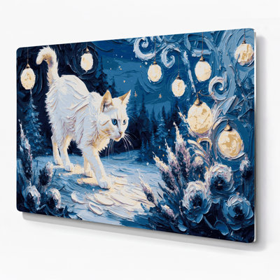 «Cats Snowshoe», art mural en métal gris