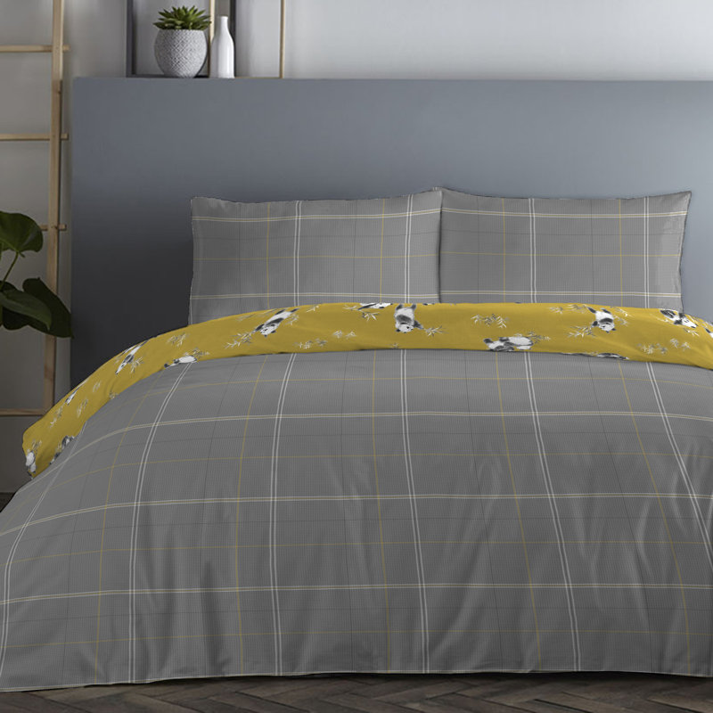 Panda Polyester Geometric Shapes Duvet Cover Set with Pillowcases, Double - 2 Standard Pillowcases