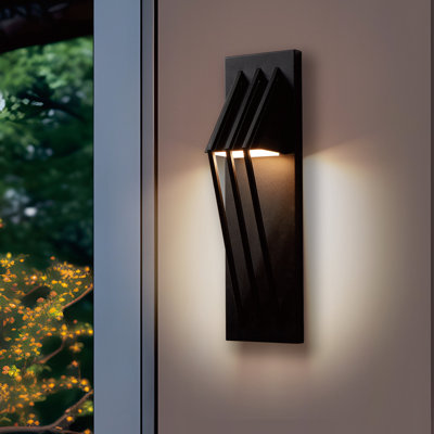 Modern LED Outdoor Wall Sconce, Dimmable Waterproof Acrylic Shade, 3000K