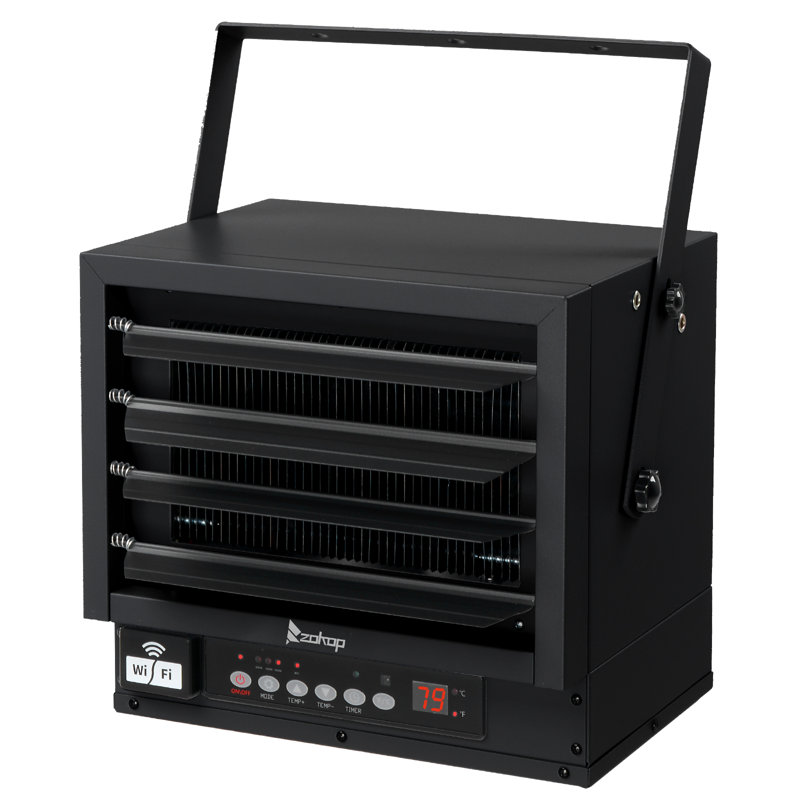 Chaufferette de garage électrique 240 volts avec télécommande et fonction Wi-Fi, 41.67, Noir, 10,000