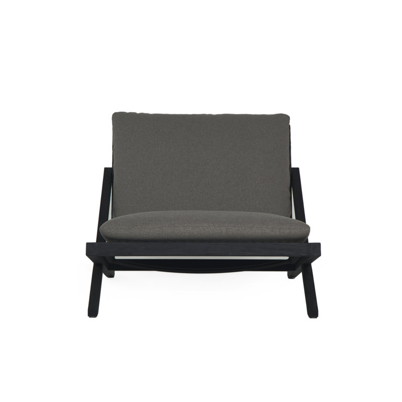 Outdoor Teak Lounge Chair, Black, Gracebay Gray