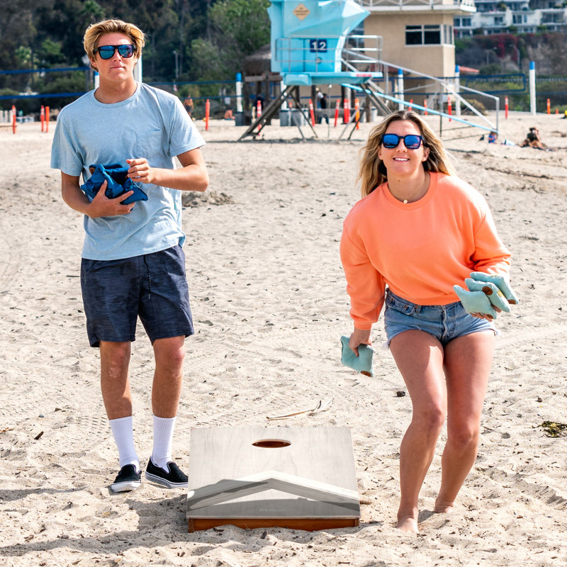 Planches de cornhole argentées à chevrons en acajou, H 24 po x l 12 po x P 2 po