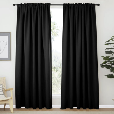 Blackout Curtain Light & Noise Reducing Room Darkening Drapes for Bedroom/Living Room/Kitchen, 2 Pieces