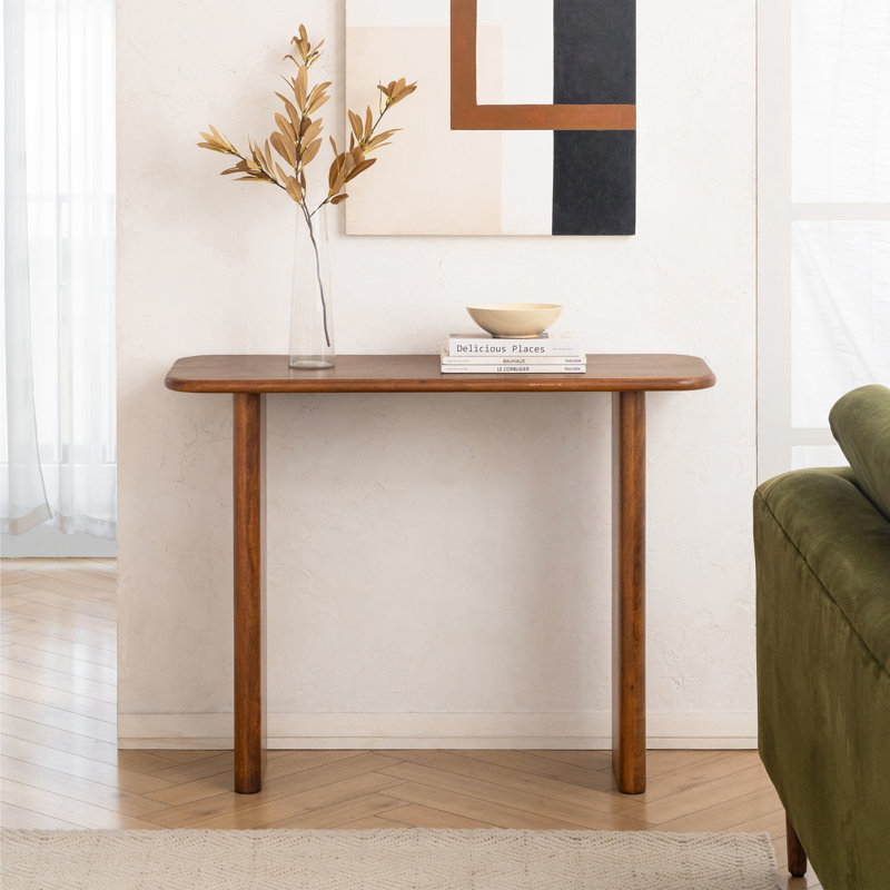 Folkes Solid Wood Console Table, Walnut