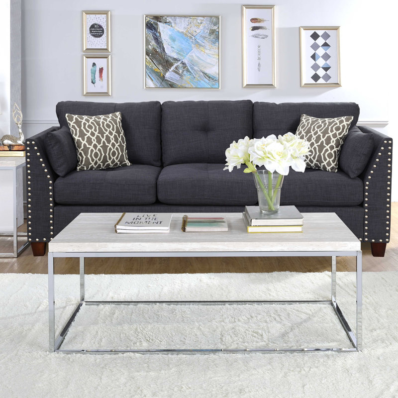 Table basse en chêne clair avec base ouverte