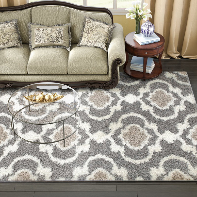 Tapis marocain gris foncé Hegwood, Rectangle 5 pi 3 po x 7 pi 3 po
