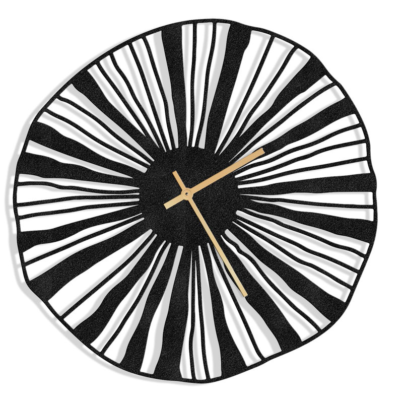 Metal Wall Clock, Black, 24" W x 24" H