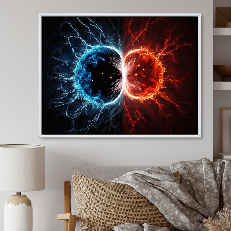 «Neutron Stars Cosmic Blast New Balance I», reproduction sur toile, H 24 po x l 32 po x P 1 po, Cadre flottant blanc