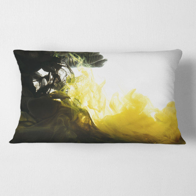 Abstract Of Black Meeting Yellow - Modern Printed Pillow