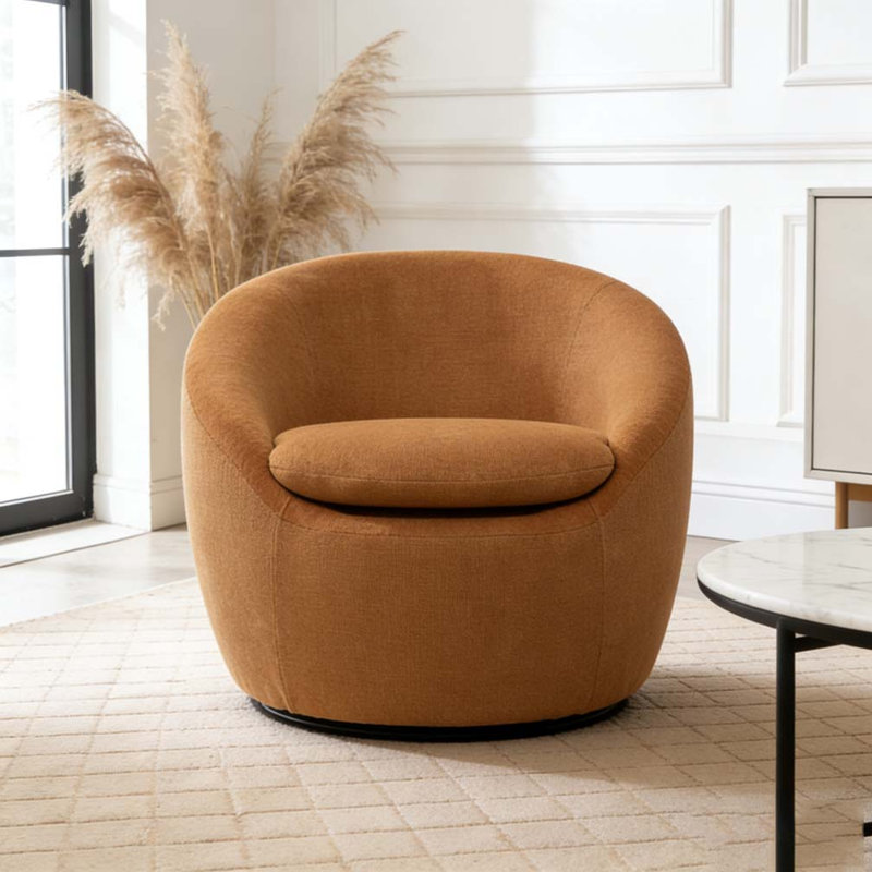 Fauteuil demi-tonneau Modern, Jaune