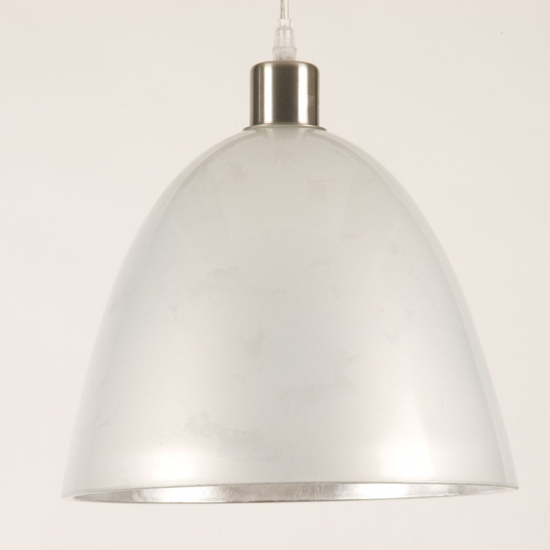 Schuller 1 - Light Dome Pendant, Ivory Glass/Silver