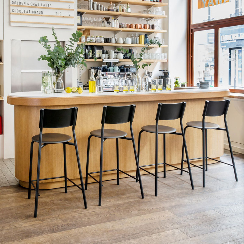 SSD Recycled Plastic Bar Stool, Graphite Black