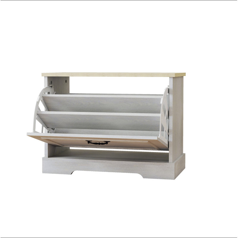 Banc de rangement pour chaussures avec 1 tiroir rabattable et tablette réglable, petite armoire à chaussures pour entrée, couloir, chambre à coucher