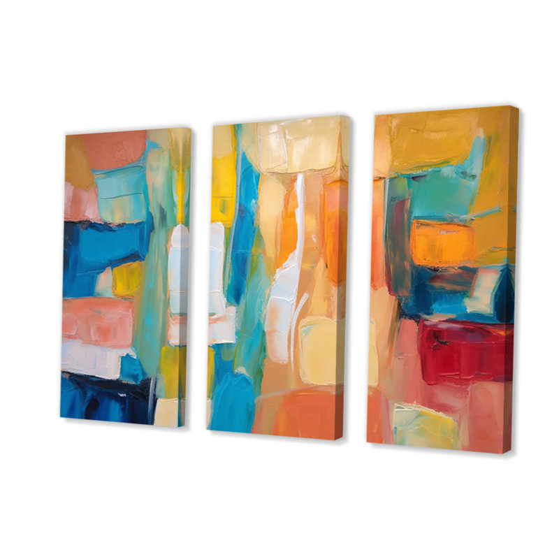 Ensemble de salon Clete - Abstract Collages Wall Art, H 28 po x l 36 po x P 1 po