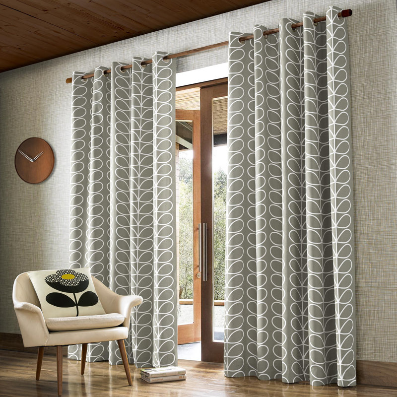 Linear Stem Curtains, 168 W x 229 D cm, Silver