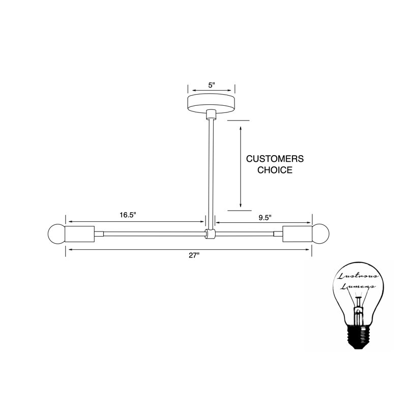 Luminaire suspendu linéaire pour îlot de cuisine 2 lumières Ove, Noir mat
