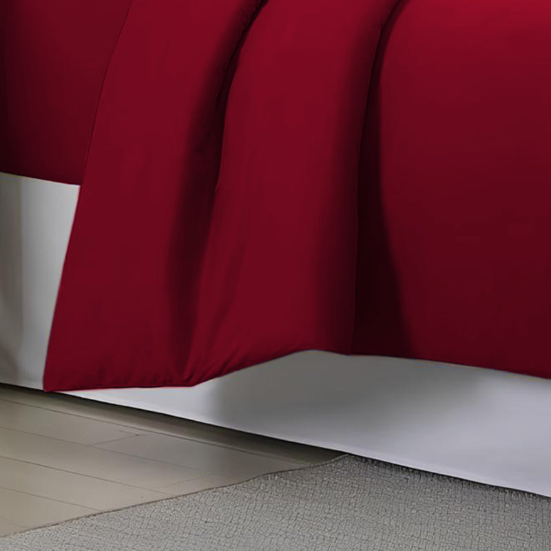 Humiston Solid Colour Duvet Cover Set with Pillowcases Included, Double Duvet Cover + 2 Standard Pillowcases, Burgundy