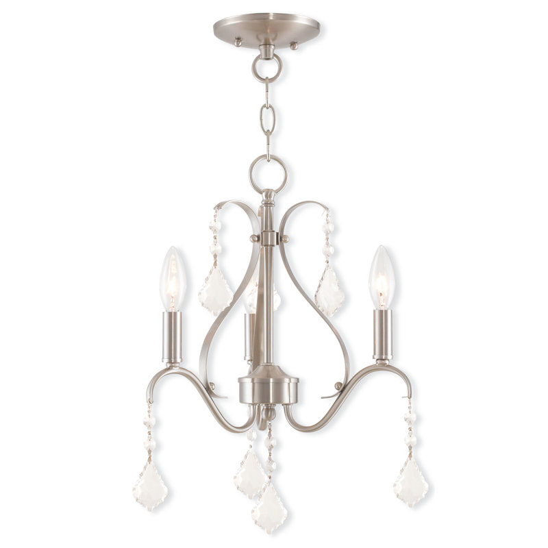 Maines 3 - Light Candle Style Classic Chandelier with Crystal Accents, Bronze