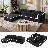 121" Boneless Oversized Modular Cloud Couch With Chaise, L-Shaped Deep Seat Sofa, Wide Armrests, Memory Foam, No Assembly-943959608-943959610