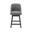 Tabourets de bar pivotants, tabouret de bar à hauteur de comptoir de 26 po avec pieds en bois massif, tabourets de bar rembourrés modernes avec dossier pour îlot de cuisine, 1 pièce, tissu performance gris-1082147705