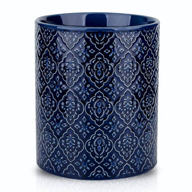 Euro Ceramica Blue Garden Ceramic Utensil Holder, Blue & White