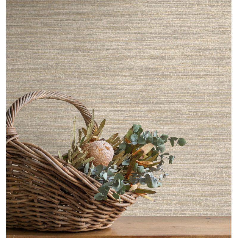 Papier peint texturé tissé à la main non tissé et non collé Pi., Gris
