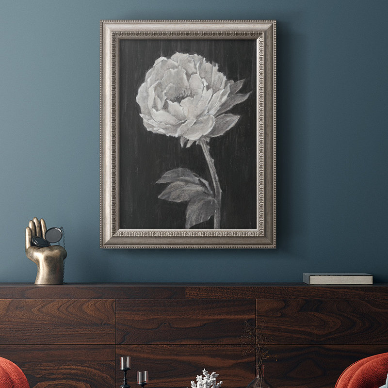 Black And White Flowers II - Single Picture Frame Print on Canvas, 36" H x 24" W x 2.5" D