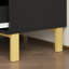 Black Bedside Table With 2 Drawers Bedside Cabinet Metal Legs Narrow Sidetable