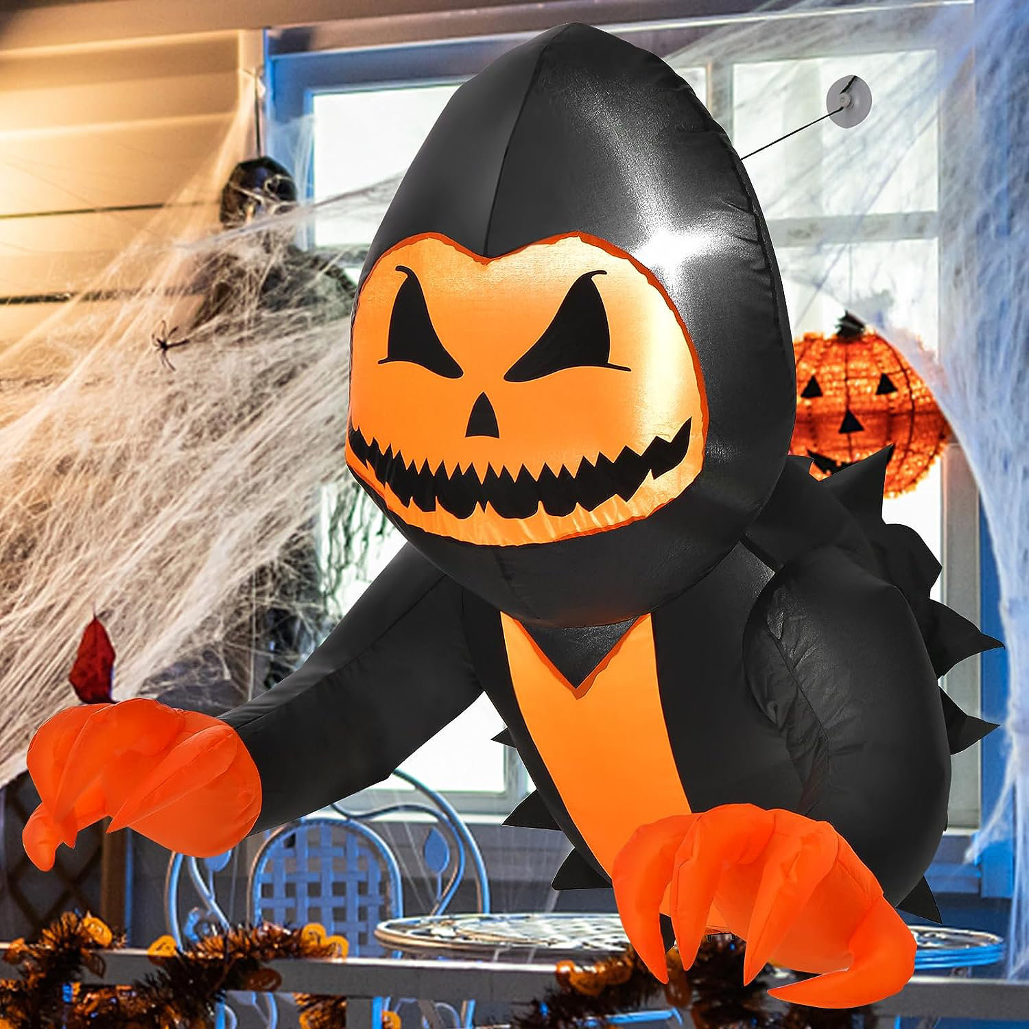 The Holiday Aisle® 3.3 FT Halloween Inflatable Pumpkin Head Ghost