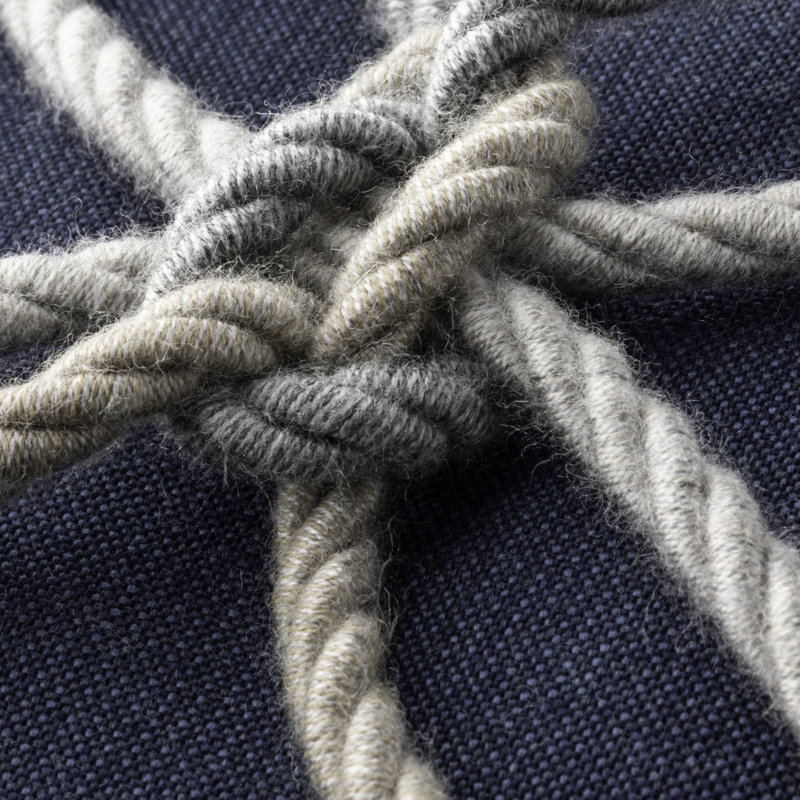 Rope Throw Square Outdoor Pillow Cover & Insert by Elaine Smith, Indigo