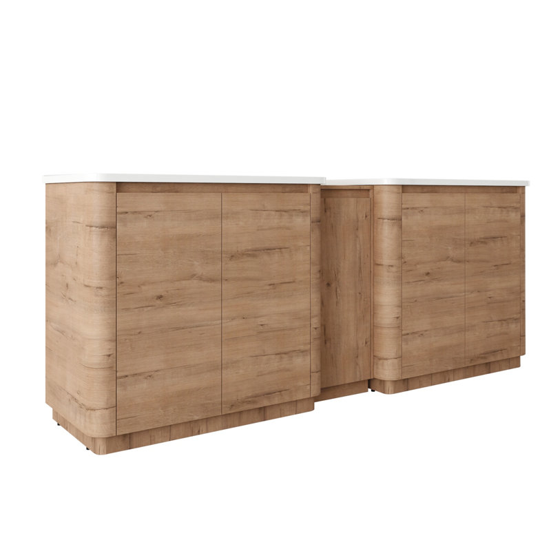 Meuble-lavabo double autoportant 84 po avec comptoir en céramique et armoire de rangement 84 po, 84"