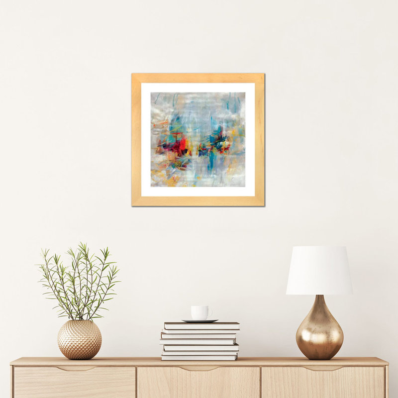 " New Decade " by Julian Spencer, Natural Wood Paper, White, 16" H x 16" W x 1" D