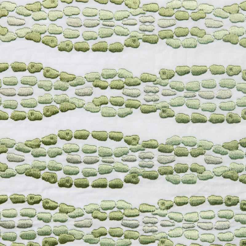 Cobblestones Duvet Cover, White/Green, Twin Duvet Cover
