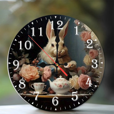 Horloge murale en bois 10 po, mouvement silencieux, à piles (piles AA non incluses), décor artistique, parfait pour les décorations