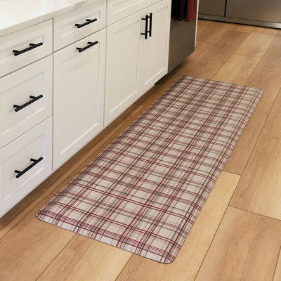 Tapis de couloir anti-fatigue Happy Feet Holiday Tartan 22 po x 72 po