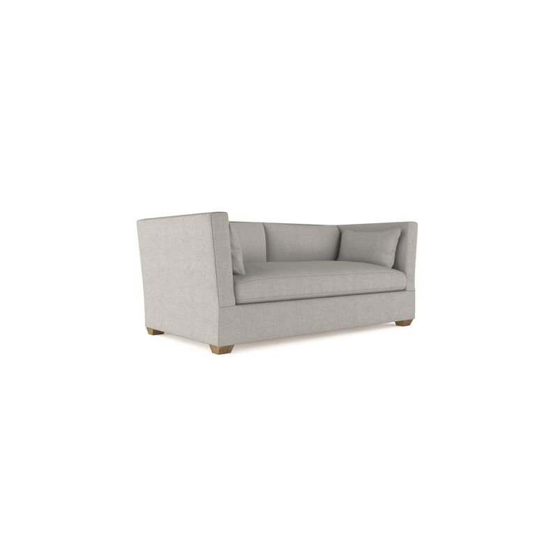 Rivington Flare Square Track-Arm Loveseat, Box Weave Linen Silver Streak, Weathered, 31" H x 72" W x 37" D