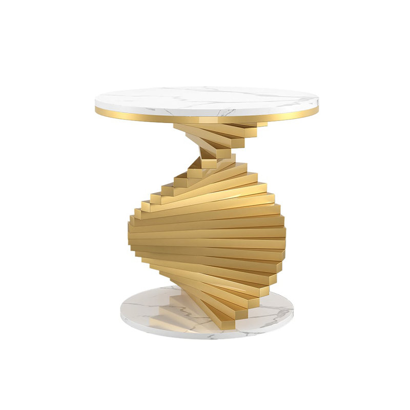 Benjen Pedestal End Table, White