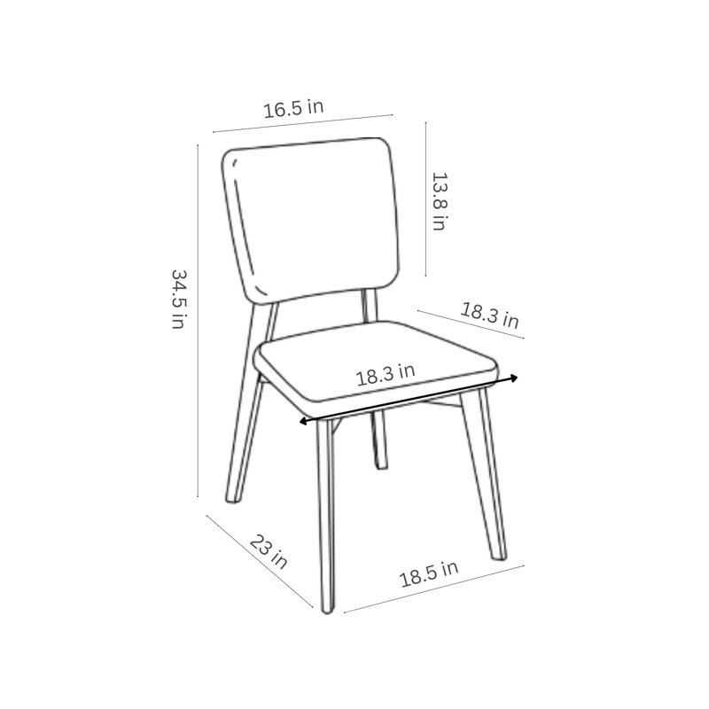 Bart 2pc Indoor Grey Dining Chairs, Dark Brown Wood