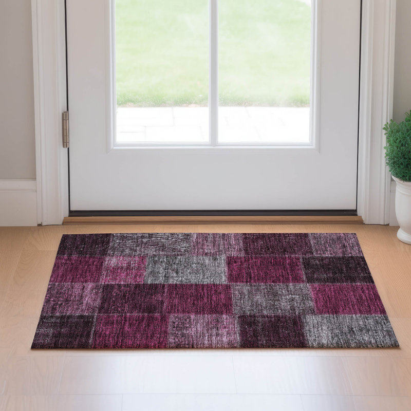 Premium Machine Washable Prisco Merlot Rug, Rectangle 3' x 5'