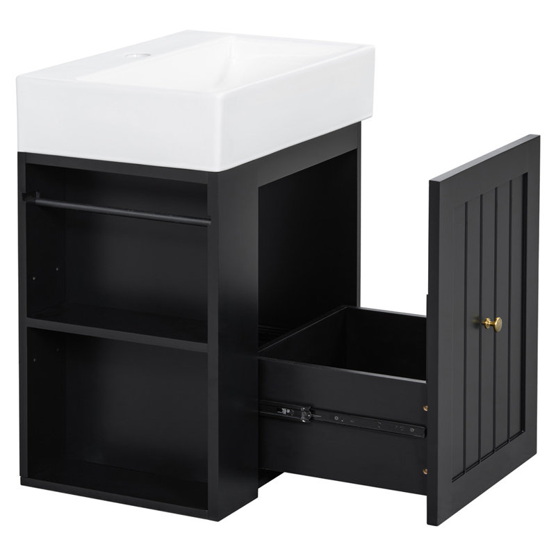 20" Bathroom Vanity with Sink, Black