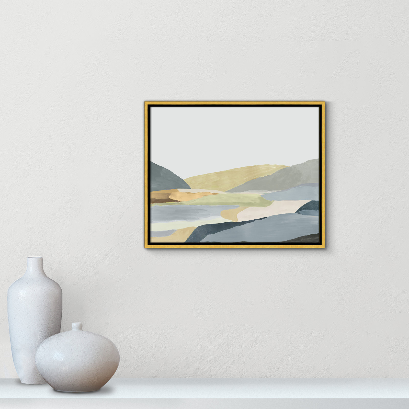 Blair "Warm Hills II" Painting, 17.5" H x 21.5" W x 2" D, Gold Canvas