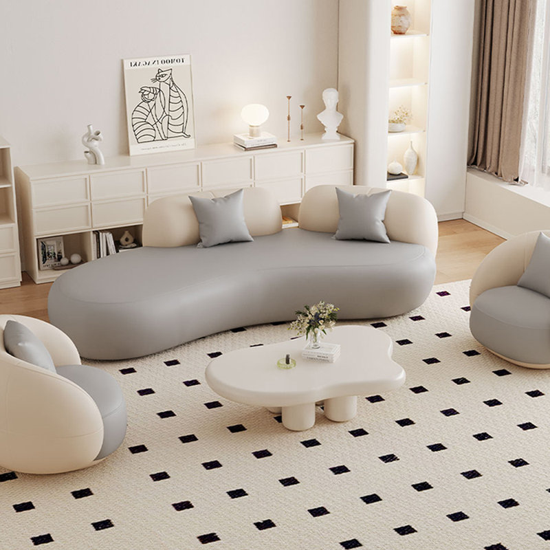 Heiser Recreation Area Creative Arc Indoor Chaise Lounges, Orienté à droite, Gris/beige