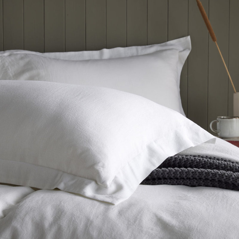 Syvester Linen Blend Standard Oxford Pillowcase - Set of 2, White