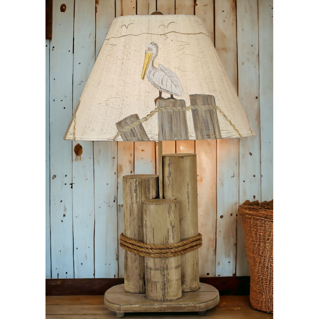 Wille Solid Wood Table Lamp Highland Dunes